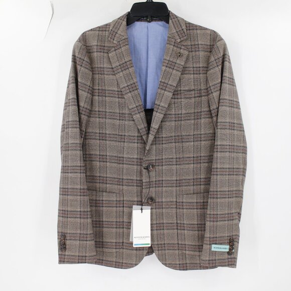NWT Scotch soda Sport coat Mens medium unstructured half lined lightweight plaid